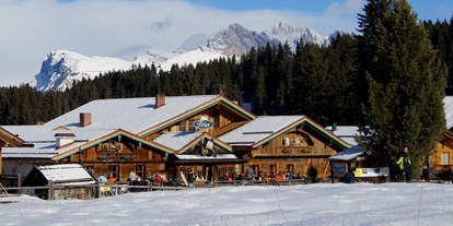 Allergiker-Hotels - Allergie-Schwerpunkt: Nahrungsmittelunverträglichkeiten - Außenansicht Restaurant Winter - Tirler Dolomites Living Hotel 